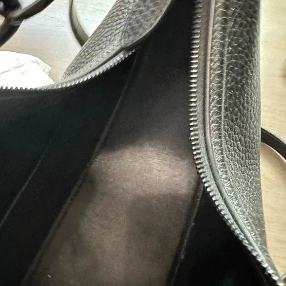 Valentino black V-logo moon small hobo bag in grainy calfskin. - Picture 8 of 11